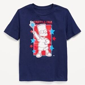 The Simpsons Kids Matching Americana Gender-Neutral Graphic Tee. Large. 10-12.